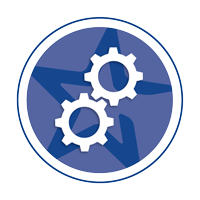 Dark blue gears icon